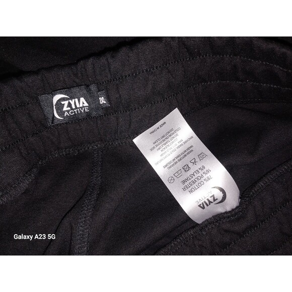 Zyia Active Shorts Mens 2XL Black Knit Workout Athletic Drawstring Elastic Waist - Picture 4 of 4